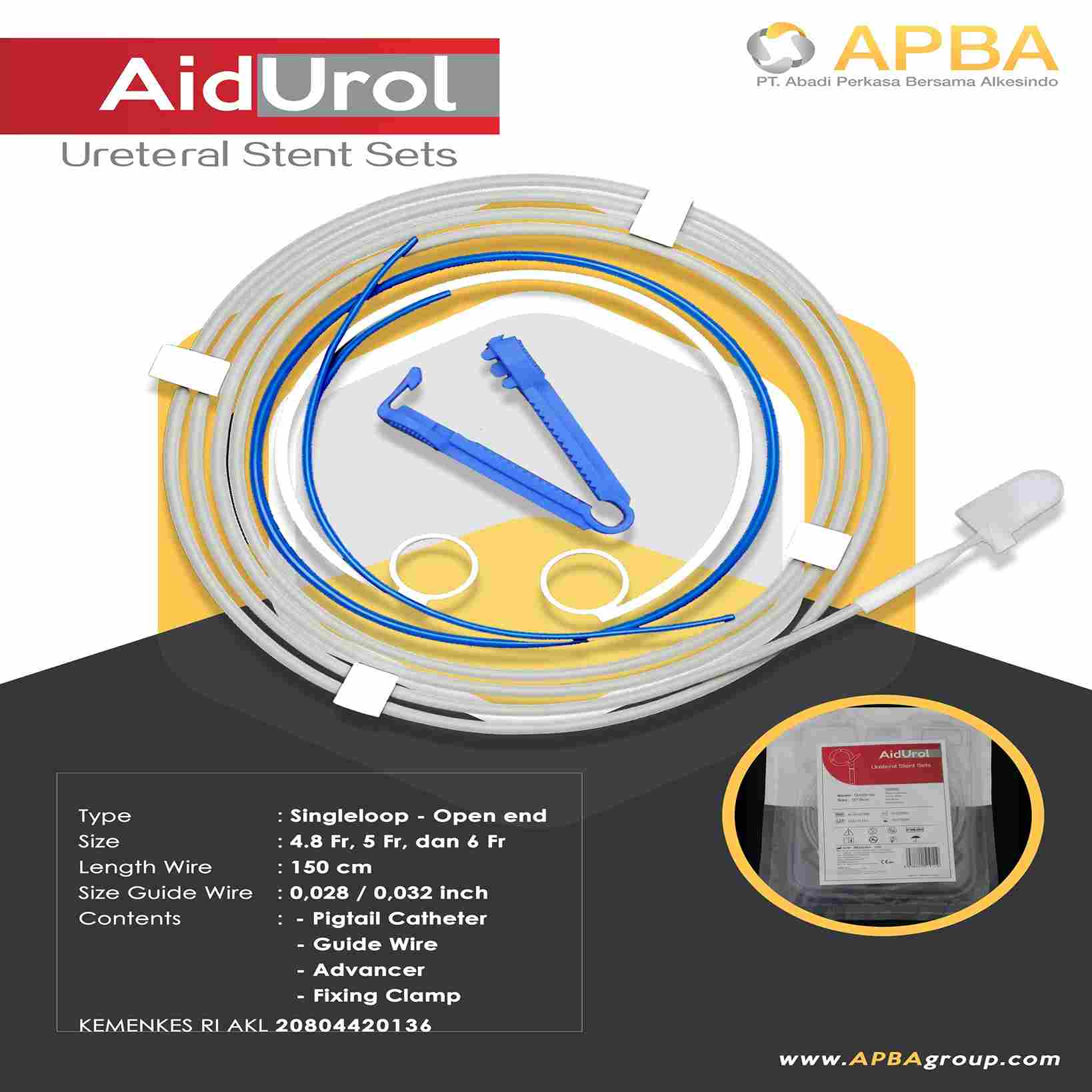 AIDUROL Ureteral Stent Sets (With Wire 6Fr)